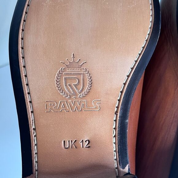 Men's Rawls Henry Oxford Leather Cognac Patina Shoes Size US 13 - Picture 5 of 9